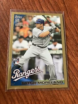 2010 Topps Update Mitch Moreland GOLD Parallel Rookie Card #US-202 A’s • $4.99