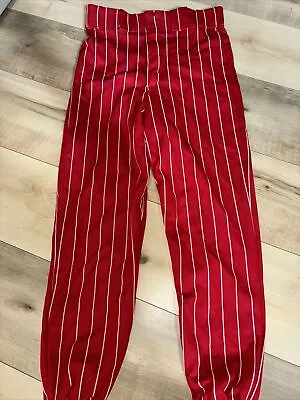 Men’s Medium Vintage Red Pinstripe Baseball Pants Made In USA • $30