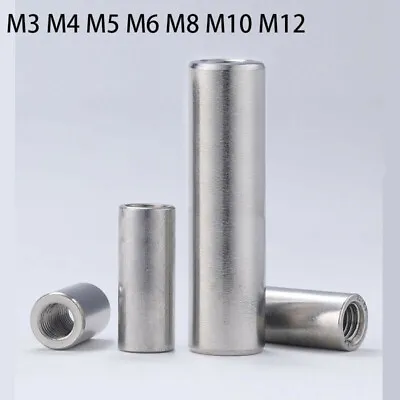 £1.87 • Buy M3-M12 Round Studding Connector Nuts A2 Stainless All Thread Rod Bar Sleeve Tube
