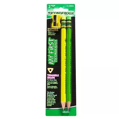 Dixon Ticonderoga My First Tri-Write Pencil 2/Pk Sharpener Student School • $3.45