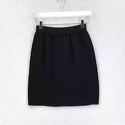 ST. JOHN COLLECTION Santana Knit Pencil Skirt Womens 6 Black Pull On Classic • $44.95