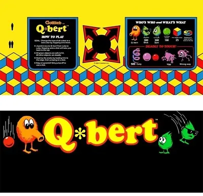 Qbert Arcade Control Panel Overlay Front Panel Combo Laminated High Quality • $40