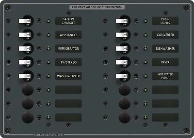 Blue Sea Marine 230v AC EUROPEAN 16 Pos Electrical Circuit Breaker Panel Boat • $209.95