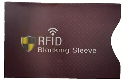 5 X RFID Blocking Sleeve NFC Anti Scan ID Credit Card Holder Case Maroon • $5.35