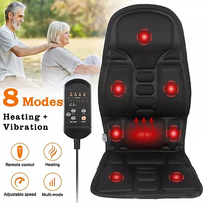 8 Mode Massage Seat Cushion Electric Shiatsu Heated Back Neck Massager Chair Pad • $26.99