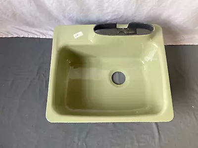 Vtg NOS Cast Iron Avocado Green Porcelain Standard Drop In Kitchen Sink 224-23E • $395