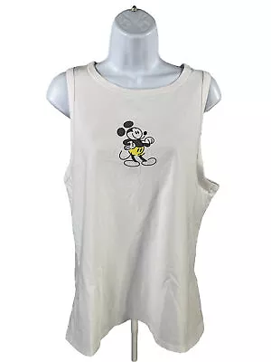 NEW Disney Parks Women's White Mickey Mouse Graphic Sleeveless Tank Top-L • $18.57