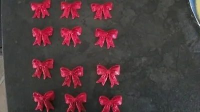 12 Red Bows   Toppers Edible • £5.99