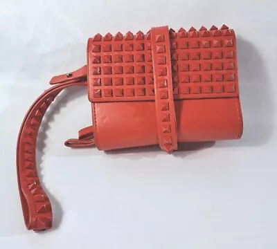 $30 • Buy Zara Women Red Stud Clutch Handbag