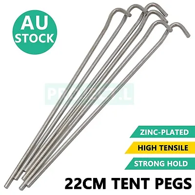 $11.99 • Buy Galvanized Steel Tent Pegs Hook Outdoor Camping Trip Ground Durable Nail Stakes