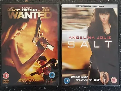 SALT (2010) / WANTED (2008) Angelina Jolie 2 X DVD • £3.99