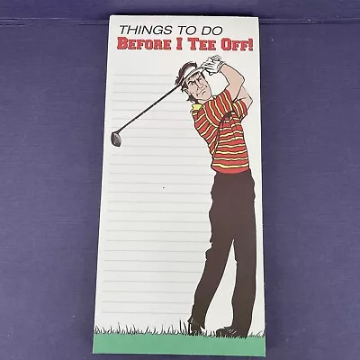 Vtg Golf Note Pads Writing Paper 80 Pages 9x4 Gag Gift Dad Father Things To Do • $12.97