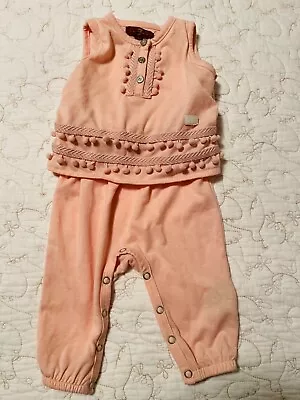 7 For All Mankind Infant Pink Sleeveless One Piece Jumpsuit 3/6 Mo • $9