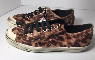 $38 • Buy New! ZARA Sneakers Women’s Size 9 Leopard Calf Hair Distressed Low Top