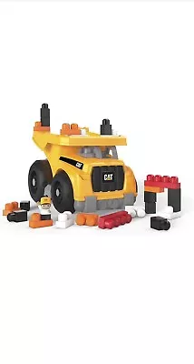 Mega Bloks CAT Large Dump Truck With Big Building Blocks Yellow • $41