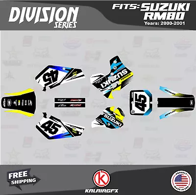 Graphics Decal Kit For Suzuki RM80 (2000-2001) RM 80 Division Series - Yellow • $54.99