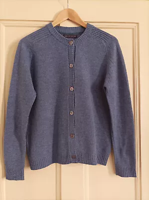 M&S Blue Cardigan 100% Merino Wool Size 14 • £25