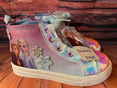 NEW Disney’s Toddler Girls Frozen 2 Anna & Elsa High Top Shoes Sneakers SIZE 10 • $22.99