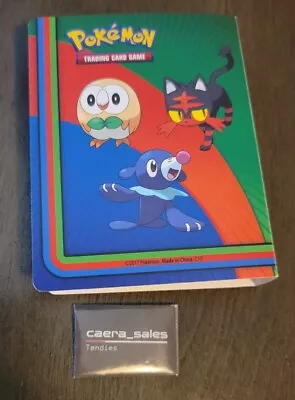 Pokemon TCG Binder Mini Album Sun Moon Rowlet Litten Popplio Holds 60 Cards 2017 • $6.99