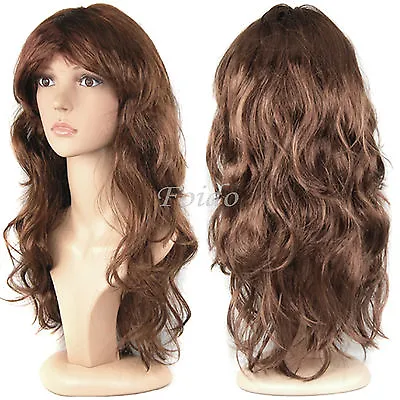 Women’s Sexy Long Curly Fancy Dress Wigs Cosplay Costume Ladies Full Wig Party • £6.95