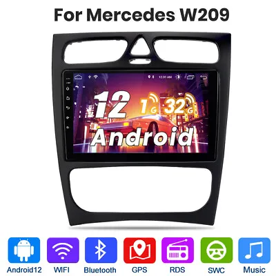 For Benz C/CLK Class W203 W209 9 Android 12 Car Stereo Radio GPS Sat Nav WIFI BT • £109.99