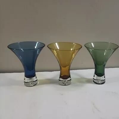 Set Of 3 Multicolor Artland Elegance Mini Martini Glasses • $19.95