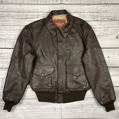 VTG Cooper A-2 US Air Force Bomber Leather Goatskin Jacket Sz 40R Men’s Large • $157.50