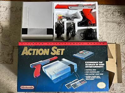 Nintendo NES Action Set Home Console Accessories COMPLETE TESTED WORKING W/ Game • $198.85