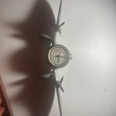 Sarsaparilla Art Deco Airplane Quartz Clock Untested • $42.15