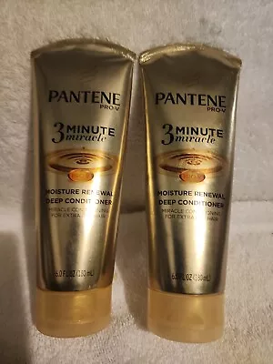 2x Pantene®️ Pro-V 3 Minute Miracle Moisture Renewal Deep Hair Conditioner 6 Oz  • $19.99