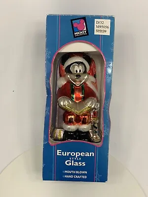 Mickey Mouse Santas Best European Blown Glass Ornament Disney 7  Tall 1998 Vtg • $12.90