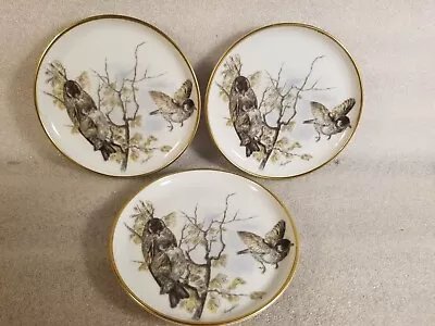 AK Kaiser West Germany 3 Mini Plates Bird Coasters Trinket Dish  • $14.99