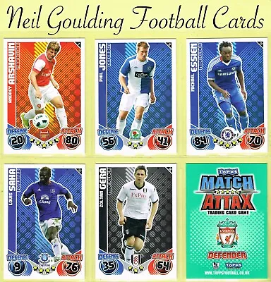 Topps MATCH ATTAX 2010-11 ☆ PREMIER LEAGUE ☆ Football Cards #1 To #180 • £0.99
