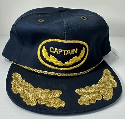 Vintage Captain Snapback Trucker Hat Adjustable Cap USA • $14.99