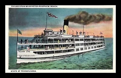 Dr Jim Stamps Us Steamboat Wilson Line State Of Pennsylvania Unposted Postcard • $1.69