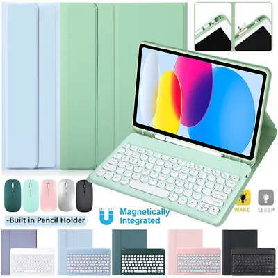 £11.99 • Buy Bluetooth Keyboard Mouse With Flip Leather Case Cover For IPad 5/6/7/8/9th Gen