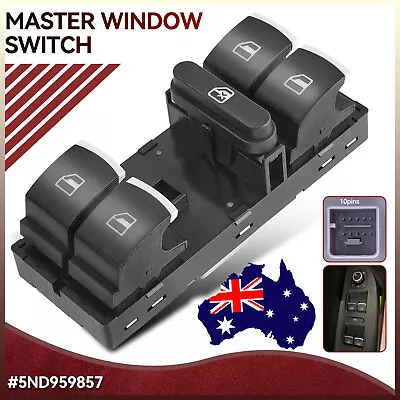 Master Power Window Switch For VW Golf MK5 MK6 Passat B6 EOS Jetta 5ND959857 AUS • $17.49