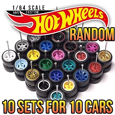 1/64 Scale 10 RANDOM Real Rider Wheels Rims Tires Set Lot For Hot Wheel • $14.99