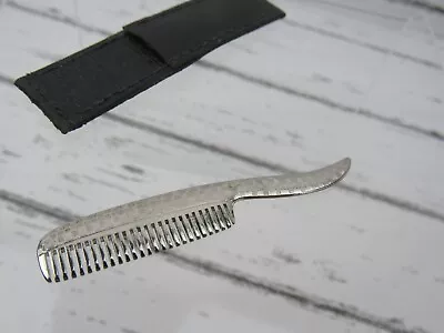 VTG Silver Metal Doll Hair Comb With Weave Design And Sleeve 2 1/2  • $18