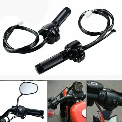 Black Motorcycle 1  Handlebar Hand Grips + Switch Controls Housing For Harley • $51.76