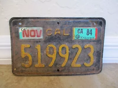 Vintage California 1963  Black / Yellow Motorcycle License Plate • $65