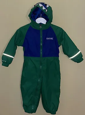 REGATTA Boys MUDPLAY WATERPROOF SNOW SUIT  LINED ALL IN One Size 6-12 Months • £12.85