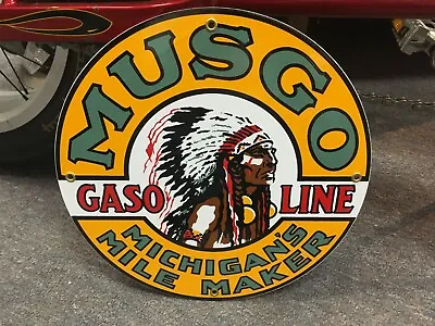 Classic MUSGO GASOLINE - Heavy DUTY 18 GAUGE Metal Porcelain Sign  • $49.99