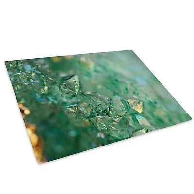 Green Blue Crystal Glass Chopping Board Kitchen Worktop Protector • £5.99