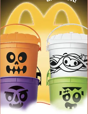 2023 McDONALD'S Halloween Bucket Pail Classic Boo Buckets HAPPY MEAL TOYS Or Set • $23.99