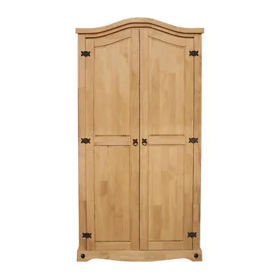 £169.99 • Buy Corona Wardrobe 2 Door Arch Top Mexican Bedroom Solid Pine With Hanging Rail