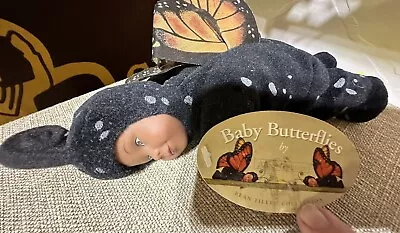 Anne Geddes Baby Monarch Butterfly Black Orange Awake 9   Doll Plush Bean Wings • $5