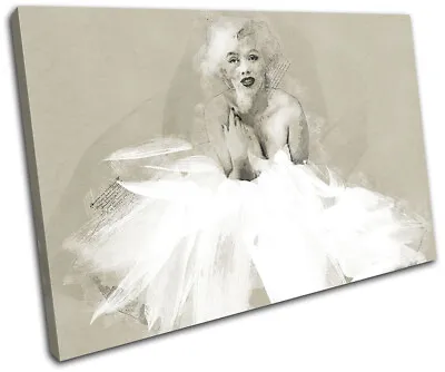 Marylin Monroe Iconic Celebrities SINGLE CANVAS WALL ART Picture Print • £34.99