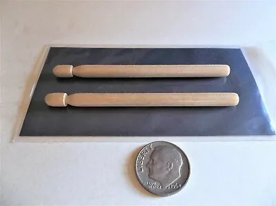 Miniature Drum Sticks Real Wood 1/Pair 1/6 Scale Doll Stage Display Size Set-New • $19.95