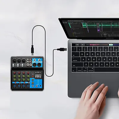 Bluetooth Studio Audio Mixer Live DJ Sound Mixing Console W/ USB 5 Channel • $38